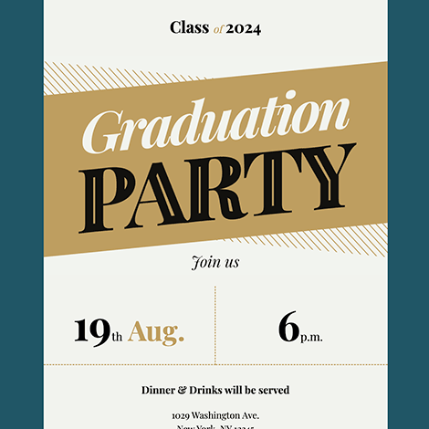Gold Graduation Party Invite